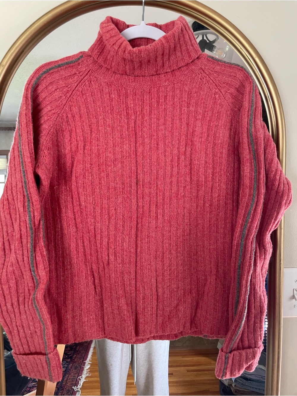 Cozy Ribbed Turtleneck Sweater - Pink